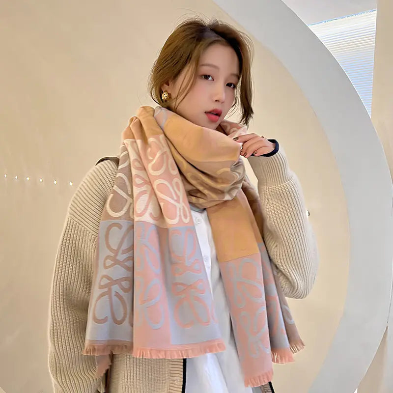 Aura13 290g Reversible Cashmere Scarf Shawl – Soft Double-Sided Winter Wrap for Women