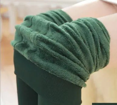 Aura13 Thickened Velvet Fleece Leggings – Women’s Warm Pearl Velvet Footed Winter Pants