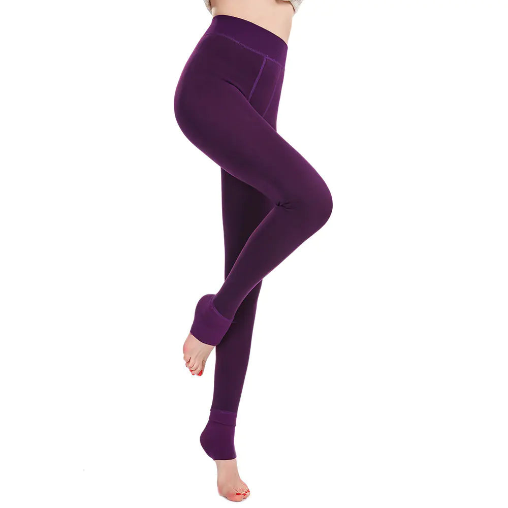 Aura13 Pearl Velvet Winter Leggings – Fleece-Lined Warmth with Soft-Luxury Comfort