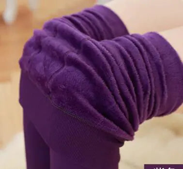 Aura13 Thickened Velvet Fleece Leggings – Women’s Warm Pearl Velvet Footed Winter Pants