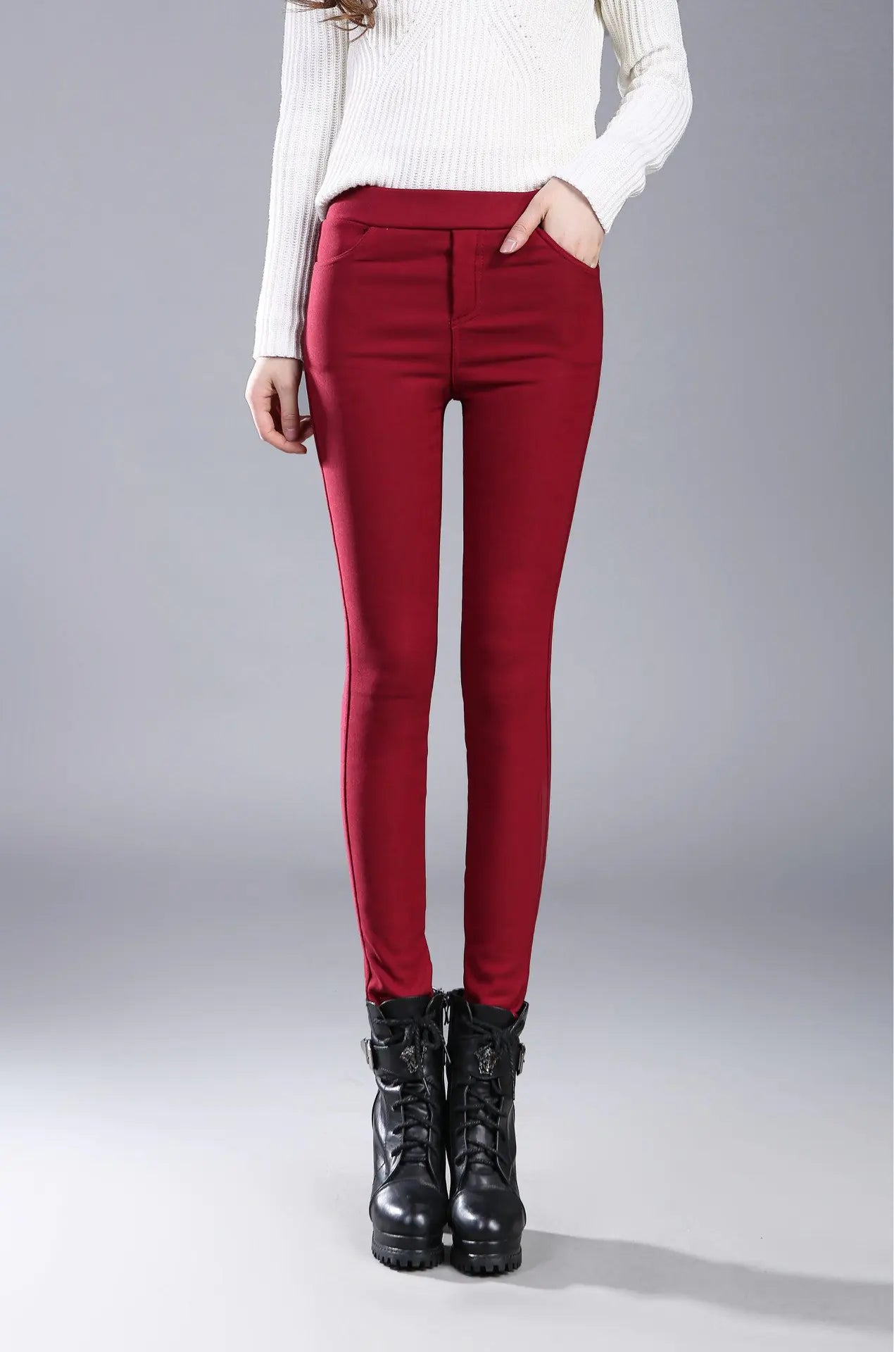 Aura13 Plus Size Thick Fleece-Lined Leggings – Women’s Warm Winter Cotton Pants