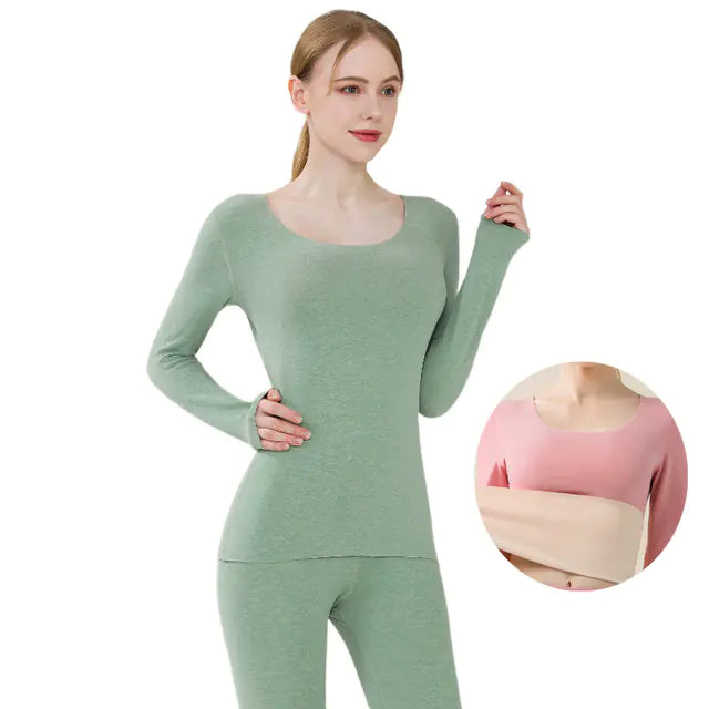 Aura13 Women’s Thermal Long Johns Set – Soft Wool Base Layer for Winter Warmth