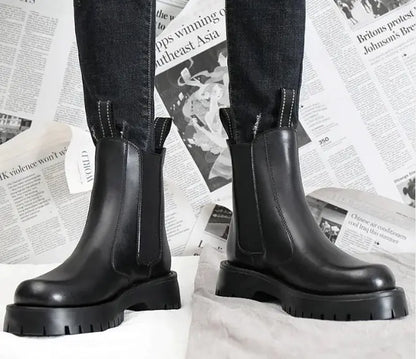 Aura13 Men’s Winter Fleece-Lined Dr. Martens Boots – Water-Resistant Korean Style Combat Boots