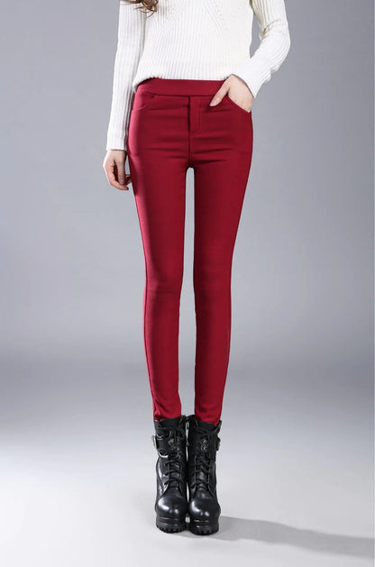 Aura13 Plus Size Thick Fleece-Lined Leggings – Women’s Warm Winter Cotton Pants