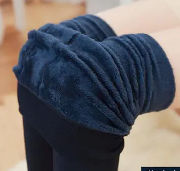 Aura13 Thickened Velvet Fleece Leggings – Women’s Warm Pearl Velvet Footed Winter Pants