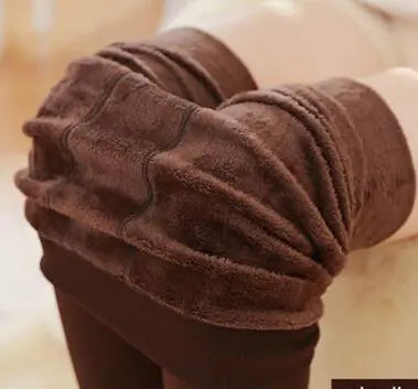 Aura13 Thickened Velvet Fleece Leggings – Women’s Warm Pearl Velvet Footed Winter Pants