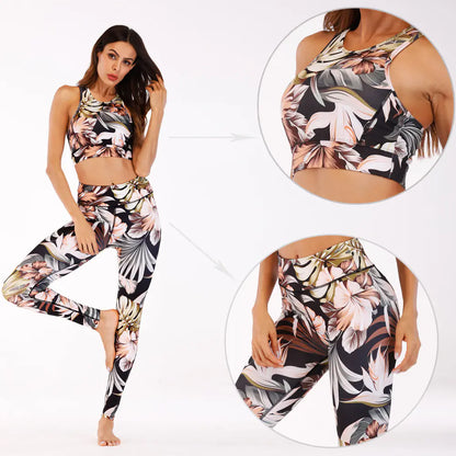 Aura13 Women’s High-Waist Floral Print Yoga Pants – Digital Print Milk Silk Leggings for Fitness & Everyday Style