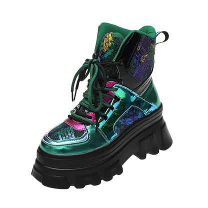 Aura13 Women’s Velvet Platform Snow Boots – Warm Plush Waterproof Winter Boots