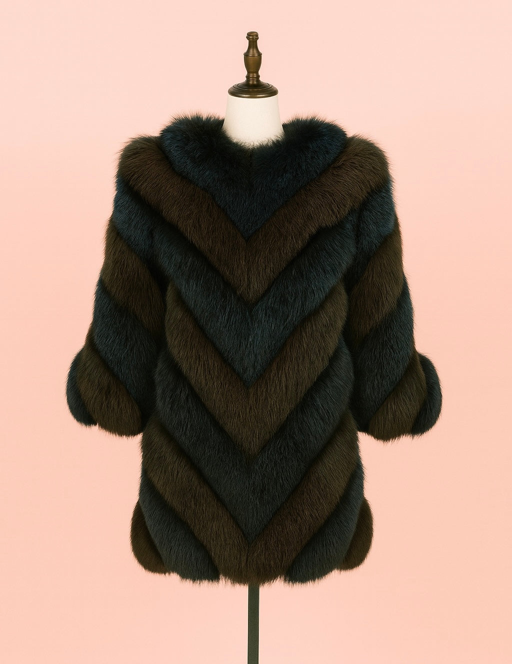 Aura13 Haining Faux Fox Fur Coat for Women – Street Style Medium-Length Winter Fashion Coat