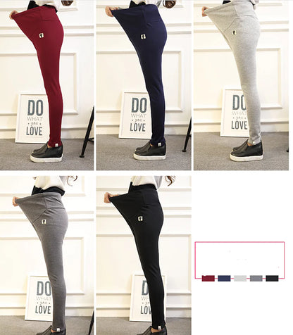 Aura13 Thickened Maternity Leggings – Warm Cotton Plush Stretch Pants for Autumn & Winter Comfort