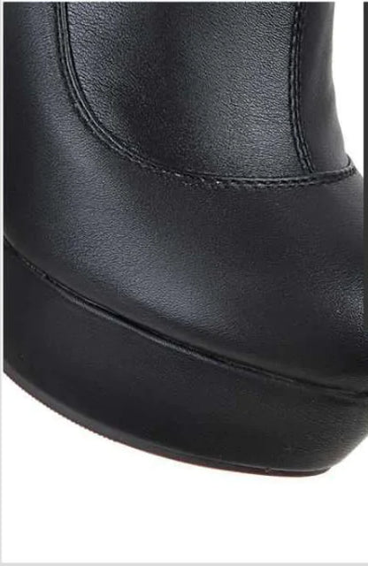 Aura13 Luxe Over-the-Knee High Heel Boots – Soft Microfiber Long Boots with Side Zipper For Women