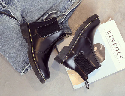 Aura13 Women’s Chelsea Ankle Boots – Classic Martin Short Boots with Waterproof Platform & Block Heel