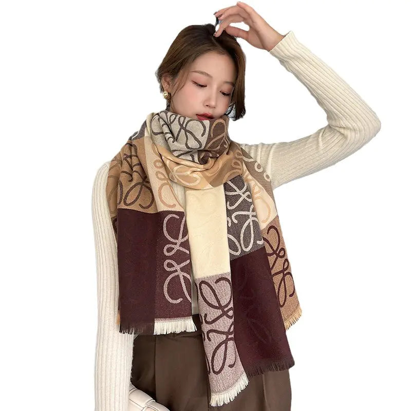 Aura13 290g Reversible Cashmere Scarf Shawl – Soft Double-Sided Winter Wrap for Women