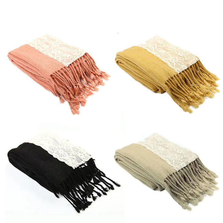 Aura13 Autumn Winter Plaid Cashmere Scarf & Shawl – Soft Warm Tassel Wrap for Women