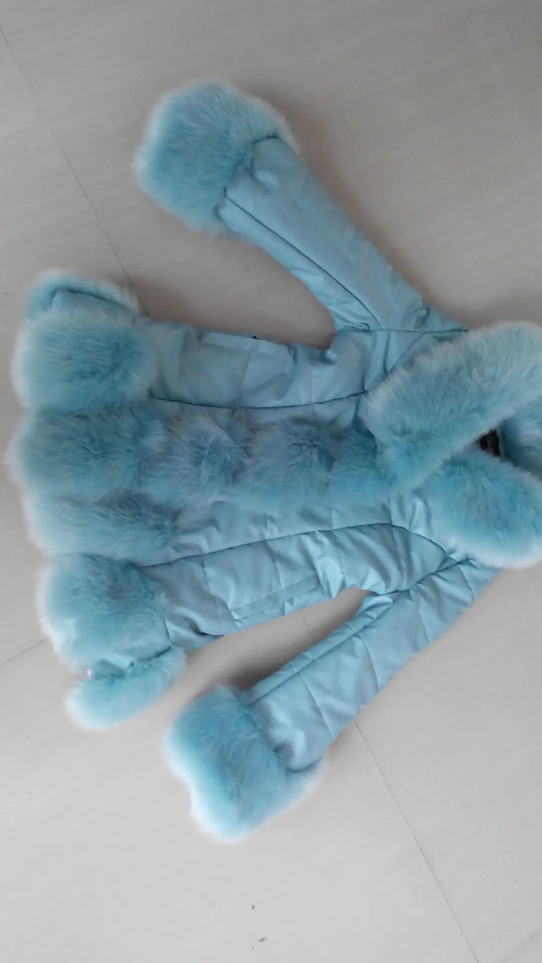 Aura13 Slim Fit Mid-Length Faux Fur Coat – Women’s Fox Fur Collar Winter Jacket