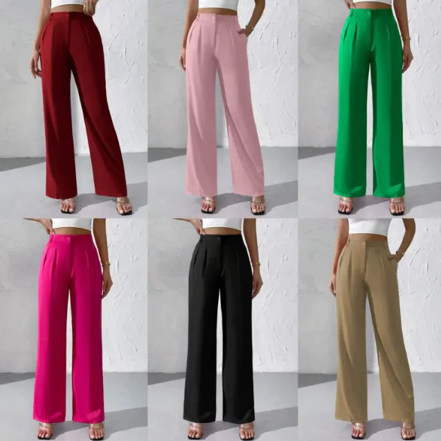 Aura13 Women’s Elegant Formal Pants – Tailored Solid Color Office & Evening Trousers