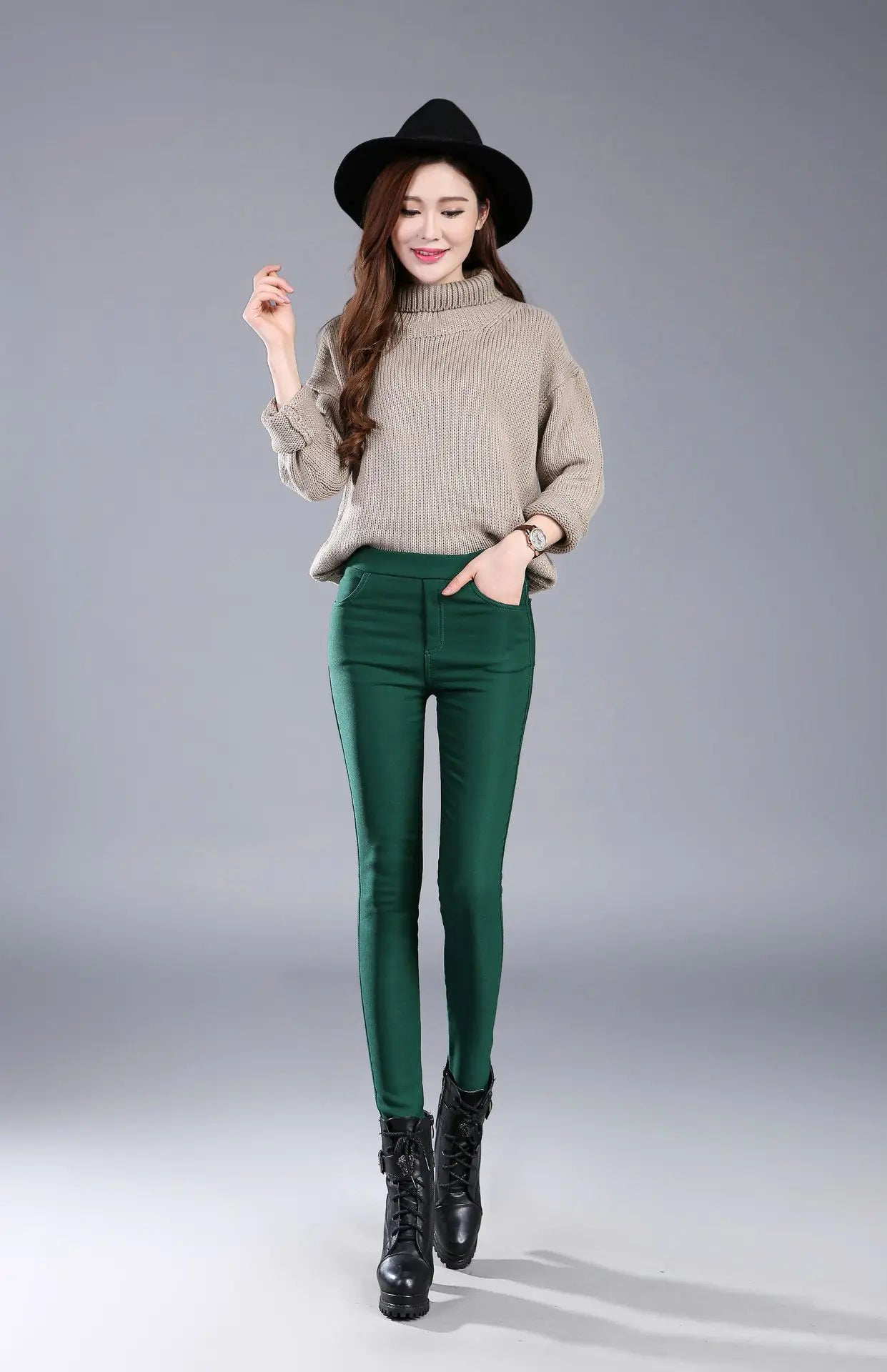 Aura13 Plus Size Thick Fleece-Lined Leggings – Women’s Warm Winter Cotton Pants