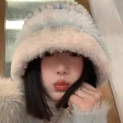 Aura13 Women’s Plush Knitted Winter Hat with Earmuffs – Tie-Dye Dome Beanie for Warmth & Style