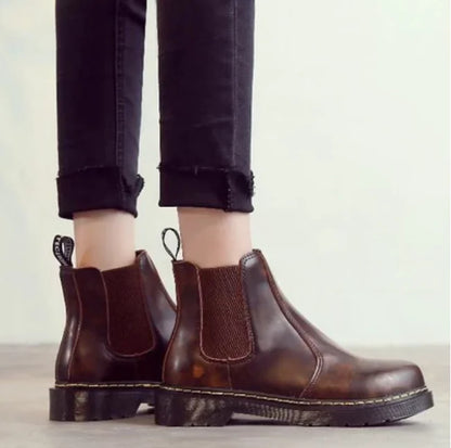 Aura13 Women’s Chelsea Ankle Boots – Classic Martin Short Boots with Waterproof Platform & Block Heel