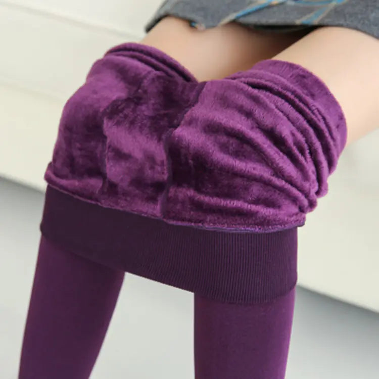 Aura13 Pearl Velvet Winter Leggings – Fleece-Lined Warmth with Soft-Luxury Comfort