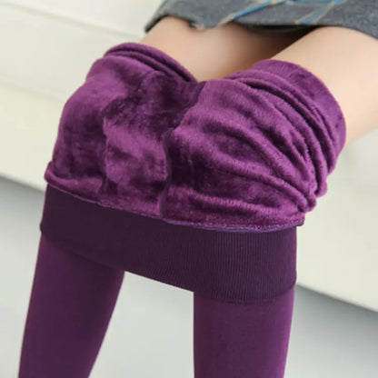 Aura13 Pearl Velvet Winter Leggings – Fleece-Lined Warmth with Soft-Luxury Comfort