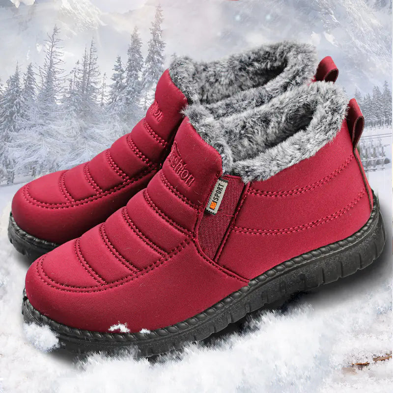 Aura13 Women’s Mid-Calf Snow Boots – Warm Rabbit Fur Lined Winter Boots for Comfort & Style