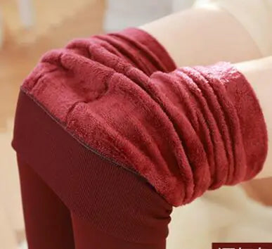 Aura13 Thickened Velvet Fleece Leggings – Women’s Warm Pearl Velvet Footed Winter Pants