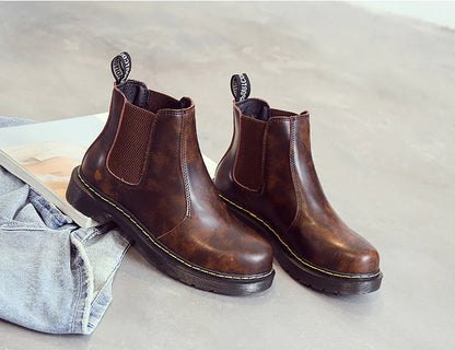 Aura13 Women’s Chelsea Ankle Boots – Classic Martin Short Boots with Waterproof Platform & Block Heel