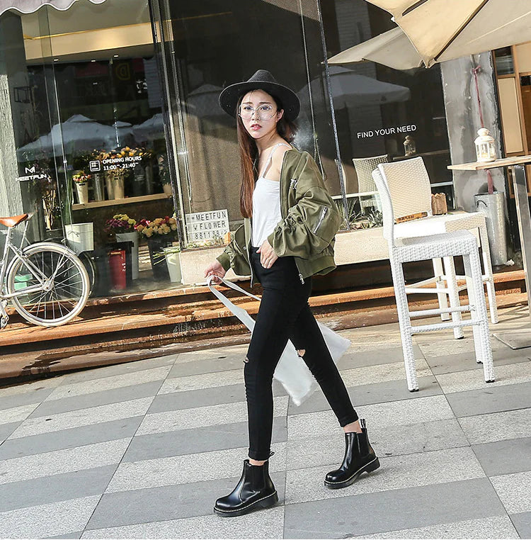 Aura13 Women’s Chelsea Ankle Boots – Classic Martin Short Boots with Waterproof Platform & Block Heel