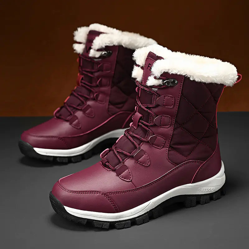 Aura13 Plus Velvet Padded Warm Snow Boots – Waterproof Winter Boots for Women