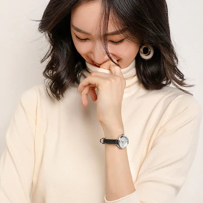 Aura13 Women’s High-Neck Knit Sweater – Slim Fit Wool Pullover for Autumn & Winter