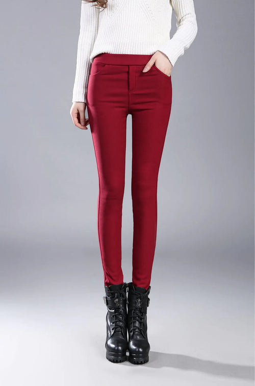 Aura13 Plus Size Thick Fleece-Lined Leggings – Women’s Warm Winter Cotton Pants