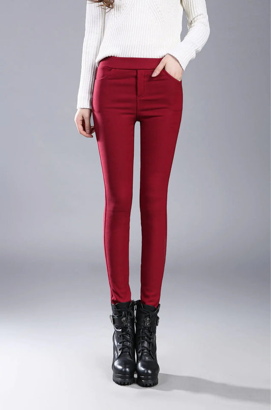 Aura13 Plus Size Thick Fleece-Lined Leggings – Women’s Warm Winter Cotton Pants