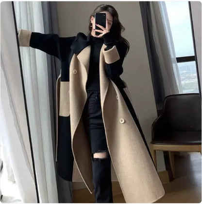 Aura13 Double-Sided Fleece Wool Long Coat