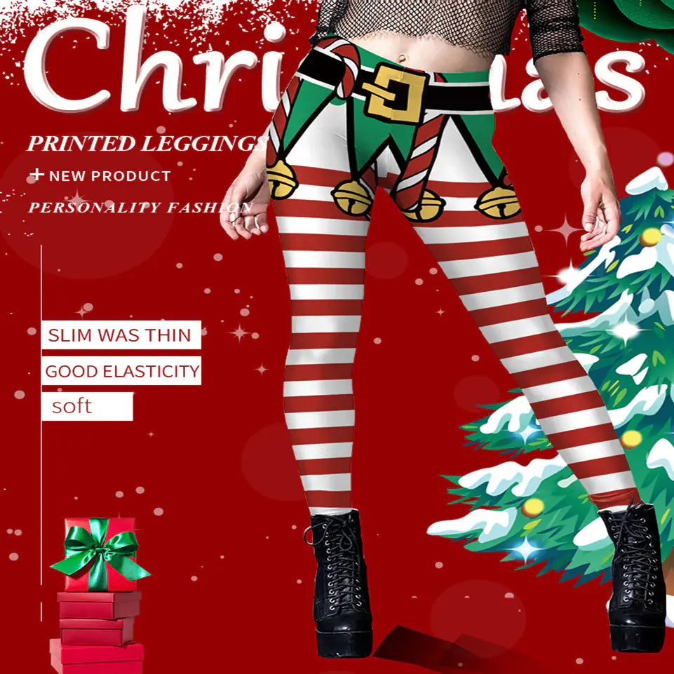 Holiday Cheer Christmas Leggings for Women | Aura13 Festive Print Pants