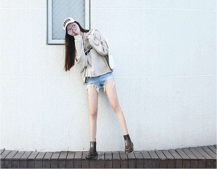 Aura13 Women’s Chelsea Ankle Boots – Classic Martin Short Boots with Waterproof Platform & Block Heel