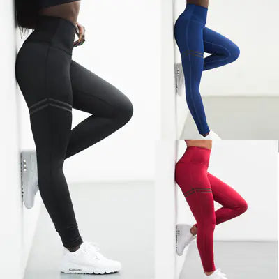 Aura13 Women’s High-Waist Printed Leggings – Digital Double Loop Hip-Lifting Elastic Yoga Pants