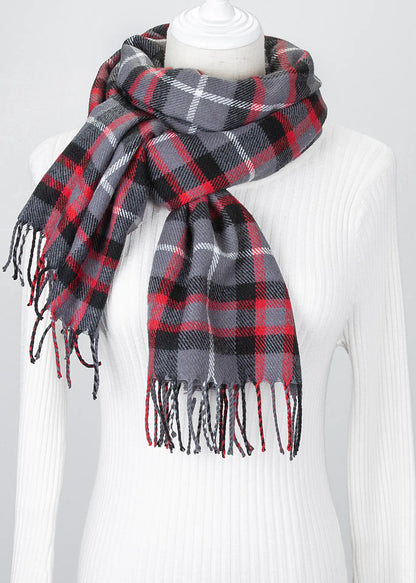 Aura13 Autumn Winter Plaid Cashmere Scarf & Shawl – Soft Warm Tassel Wrap for Women