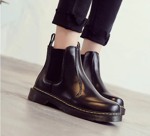 Aura13 Women’s Chelsea Ankle Boots – Classic Martin Short Boots with Waterproof Platform & Block Heel